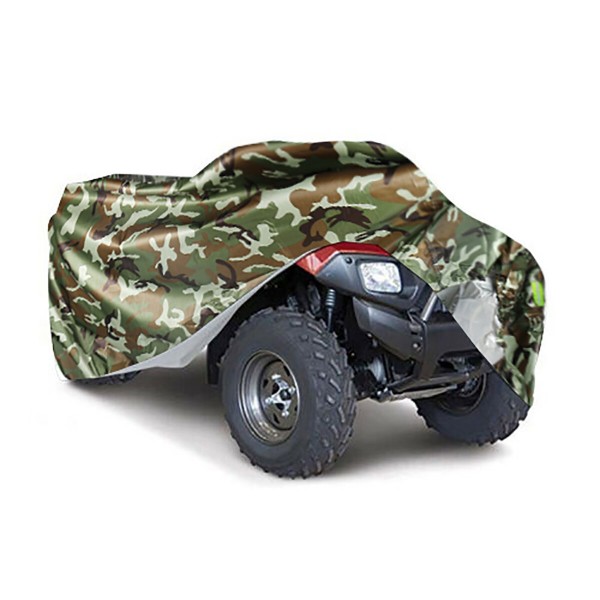 190T ATV Cover with Reflective Strips Waterproof UV Rain Dust Resistant All Weather Protection Universal Outdoor Camouflage