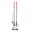 2X 12V 3FT/4FT/5FT LED 4WD Strip RGB Color Whip America USA Flag Light + Remote Control For Jeep ATV UTV RZR Motorcycle