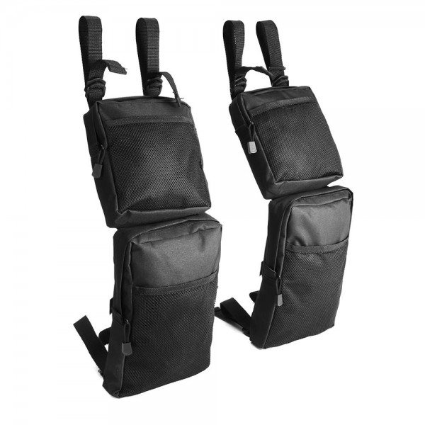 Pair 600D Black Waterproof Cargo Storage Hunting Fender Side Bags For ATV UTV 4-Wheeler