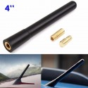 4 Inch Universal Fit Black Short Screw-On Mast Car Truck AM/FM Antenna Aerial Mast