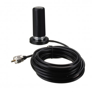 Dual Band Vehicle Car Antenna Mobile Radio Magnetic Mount Base Cable w/ Sucker