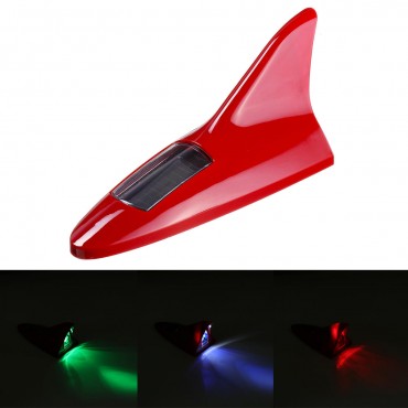 Universal 8LED 11 Modes Solar Power Car Roof Antenna Lamp With Flashing Warning Light 12V Red/Black/Silver/White