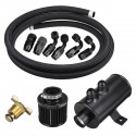 0.75L AN10 Aluminum Oil Catch Can Tank Reservoir Hose Kits Supply System