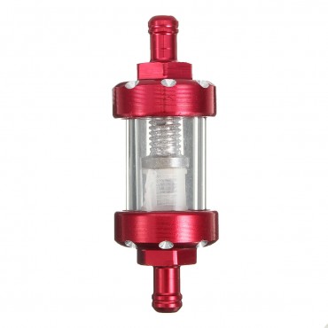 1/4 inch 6mm Glass Oil Cleaner Inline Fuel Filter For Motorcycle ATV Dirt Bike Universal