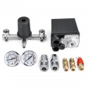 220V Air Compressor Pressure Switch Control Valve Manifold Regulator Gauges