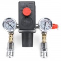 220V Air Compressor Pressure Switch Control Valve Manifold Regulator Gauges