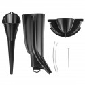3pcs Crankcase Fill+Primary Case Oil Fill+Drip-Free Motorcycle Oil Funnel Kit Black