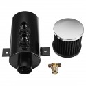 Black/Silvery 10 AN Oil Catch Can With Breather Filter Brushed Baffled Aluminum Pump