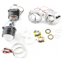 2.5 Inch Angel & Devil Demon Eye LED Headlights HID Bi-Xenon Projector Lens Kit H1 LHD/RHD