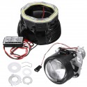 2.5 Incn Car COB LED Angel Eyes Halo Headlight Day Running Lights DRL HID Xenon Projector Lens Kit Square For LHD