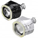 2.5 Incn Car COB LED Angel Eyes Halo Headlight Day Running Lights DRL HID Xenon Projector Lens Kit Square For LHD