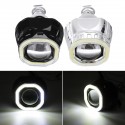2.5 Incn Car COB LED Angel Eyes Halo Headlight Day Running Lights DRL HID Xenon Projector Lens Kit Square For LHD
