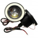 2PCS 20W 3.5 Inch LED Projector Car Fog Lights White with COB Angel Eyes Halo Rings Bulb White