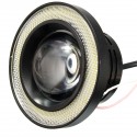 2PCS 20W 3.5 Inch LED Projector Car Fog Lights White with COB Angel Eyes Halo Rings Bulb White