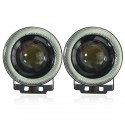 2PCS 30W LED Car Fog Lights White with 2.5/3/3.5 Inch COB Angle Eyes Halo Ring Bulb Ice Blue Universal