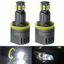 2Pcs Car LED Angel Eyes Lights H8 Headlights 1600LM 6500K With Connector For BMW