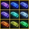 4PCS 131mm+146mm Multi-Color RGB LED Angel Eyes Halo Ring Lights Headlights with Remote Control For BMW E46 E90
