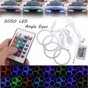 4PCS RGB 100MM Multi-Color 5050 Flash LED SMD 12V Angel Eyes + Remote Control