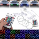 4PCS RGB 80MM Multi-Color 5050 Flash LED SMD 12V Angel Eyes and Remote Control