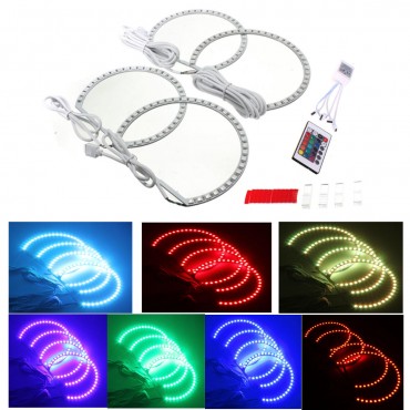 Multi-Color RGB LED Flash Strobe Light Angel Eye Rings for BMW E46 3 5 7 Series
