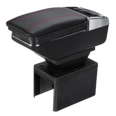 50*19*22cm Universal Armrest Car Arm Rest Center Console Rotatable PU Leather Storage Box