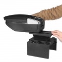 Car Armrest Center Console Storage Box Cushion Rotatable PU Leather Universal