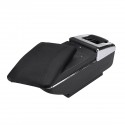 Car Armrest Center Console Storage Box Cushion Rotatable PU Leather Universal