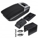 Car Armrest Center Console Storage Box Cushion Rotatable PU Leather Universal