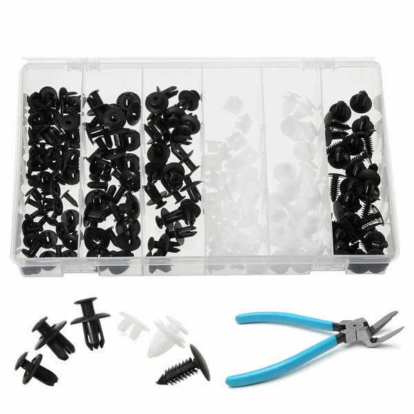 150Pcs Car Pushpin Rivet Fastener Clip Panel And 1Pcs Cutter Remover Puller Tool