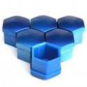 17mm Car Alloy Wheel Trims Nut ABS Plastic Blue Caps Bolts Covers Nuts Set of 20