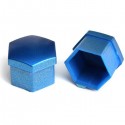 17mm Car Alloy Wheel Trims Nut ABS Plastic Blue Caps Bolts Covers Nuts Set of 20