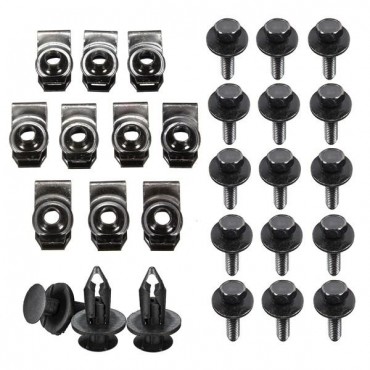 28 Pcs Engine Splash Shield Hardware Kit Fit Nissan 370Z Infiniti G37X Car Clip