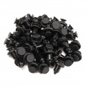 50 Pcs Car Bumper Fender 10mm Hole Plastic Push Rivets Fastener Clip Black