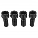 M14 x 1.25 Wheel Locking Bolts Lug Nut Black + Key For BMW Mini R50 R52 R53