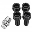 M14 x 1.25 Wheel Locking Bolts Lug Nut Black + Key For BMW Mini R50 R52 R53