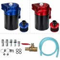 Universal 300mL Oil Catch Tank with Breather Filter Red/Blue For Car Modification