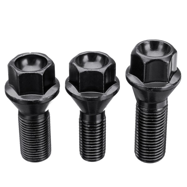 Wheel Lugs Bolt Nut Stud M12 x 1.5 M14 x 1.5 M14 x 1.25 Black For BMW