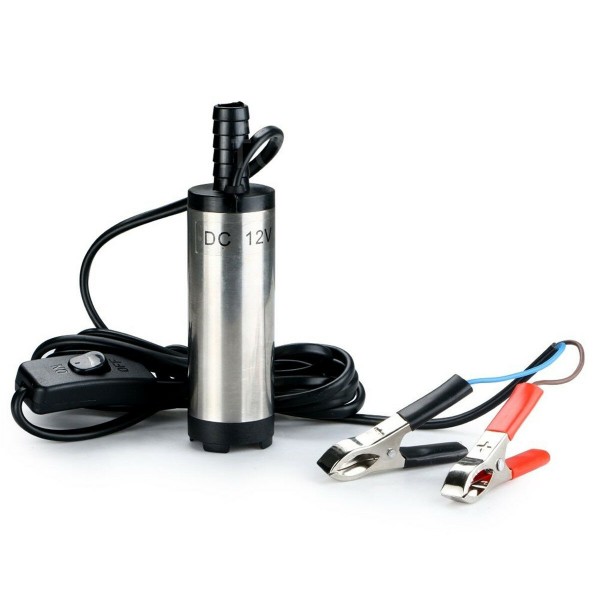 12V Submersible Pump 38mm Water Diesel Transfer Refueling Tool With Clamp