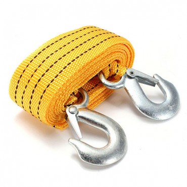 3T 2.8M Tow Towing Pull Rope 2 Heavy Duty Forged Steel Hooks