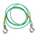 4M Steel Tow Rope Leash Emergency Rescue Trailers Cable With Metal Hooks Universal For Car Truck