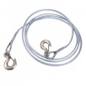 4M Steel Tow Rope Leash Emergency Rescue Trailers Cable With Metal Hooks Universal For Car Truck