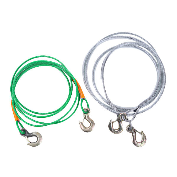 4M Steel Tow Rope Leash Emergency Rescue Trailers Cable With Metal Hooks Universal For Car Truck