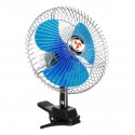 8 Inch 12V Portable Vehicle Auto Car Fan Oscillating Car Auto Clip-On Cooling Fan