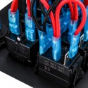 12V-24V 6 Gang Waterproof LED Rocker Switch Panel Voltmeter Battery Car Boat