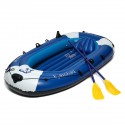 225x127cm 3 Person Inflatable Rowing Boat Bearing 210kg PVC Rubber Fishing with Paddles Pump