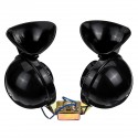 24V 350db Black Dual Tone Electric Bull Waterproof Horn Metal Loud Raging Sound Car Truck Boat