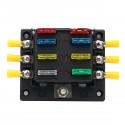 Car Boat Fuse Block 6 Way LED Fuse Junction Box Blade Fuse Terminal Box 12V/24V