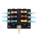 Car Boat Fuse Block 6 Way LED Fuse Junction Box Blade Fuse Terminal Box 12V/24V