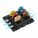 Car Boat Fuse Block 6 Way LED Fuse Junction Box Blade Fuse Terminal Box 12V/24V