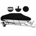 190T 11-13ft 14-16ft 16-18ft 17-19ft 20-22ft Heavy Duty Boat Cover Waterproof Speedboat V-Hull Fish Ski Marine Black